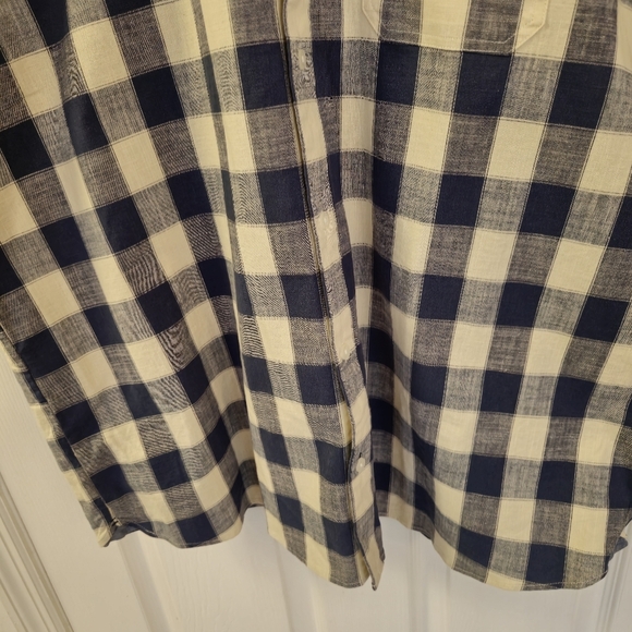 NWT L.L. Bean Men's Vintage Indigo Blue Plaid Short Sleeve  Shirt Size XL - Picture 6 of 15